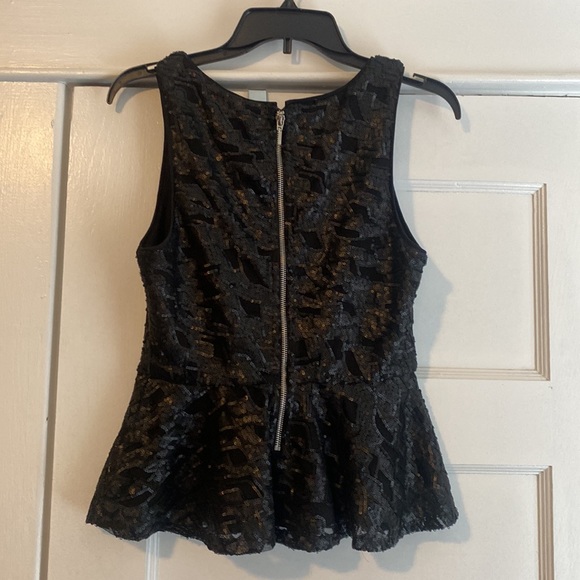 Black Sequined Peplum Top - Forever 21 - Picture 2 of 4